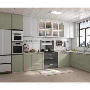 Armoire de cuisine populaire pour usage domestique avec un nouveau design, personnalisable, modulaire, en mélamine, en bois massif, avec tiroir coulissant accessoire - Product Image 2