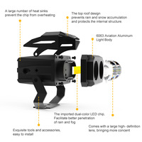 Feux auxiliaires latéraux en gros IP68 2,6 pouces 30W 12V 24V Feux antibrouillard LED double couleur Mini phare de conduite pour moto