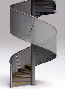 Satılık spiral merdiven korkulukları katı ahşap merdiven basamakları modern ahşap portatif merdiven çelik merdiven