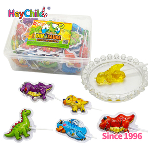 Sucettes Gélifiées en Gros Personnalisées Marque Privée Dinosaures Amusants Dessins Animés Fruitées Bâtonnets à Mâcher Colorés Collation Adaptée aux Enfants Sans - Product Image 5