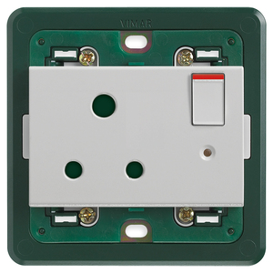 วิมาร์ 2P+T 5A ปลั๊กไฟพร้อมสวิตซ์ สีเงิน 8.5x8.6 ซม. - Product Image 1