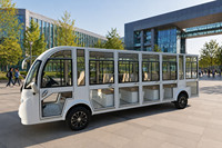 Minibus électrique 17 places, bus de tourisme avec portes pour les excursions à l'aéroport, 7,5 kW, 72 V, 150 Ah, autonomie de 90-100 km, couleur personnalisée