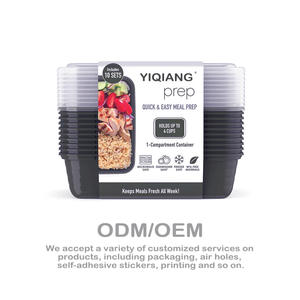 Cajas de embalaje de comida rápida para llevar gratis Contenedores de preparación desechables seguros Fiambrera Bento de plástico - Product Image 4