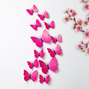 12 pezzi <span class=keywords><strong>adesivi</strong></span> <span class=keywords><strong>murali</strong></span> a farfalla 3D decorazioni per la casa magnetica bellezza cava adesivo da parete per soggiorno decorazioni di nozze - Product Image 2