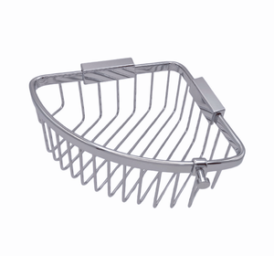 Estante de almacenamiento de baño de esquina montado en la pared moderno de cobre duradero con acabado cromado para cocina (30518) - Product Image 2