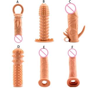 Sperma Ring wieder verwendbares Silikon sperren Realistische Dildo Penis Ärmel Drachen Magie Kondom mit Verlängerungen Cock Tpe Penis Ärmel - Product Image 1