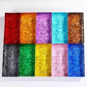 Dekorative hängende quadratische Glass teine Hängende Stücke Trennwände Transparente Textur Feste klare Mattglas-Ziegel blöcke - Product Image 4