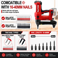 Cloueur à béton sans fil professionnel industriel NailTask DCCN100X2 20V sans balais, batterie lithium-ion 5.0Ah, 100 clous/min