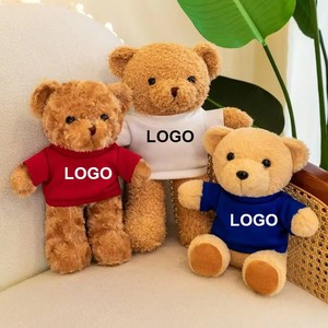 Jouets en peluche doux pour enfants avec logo personnalisé, ours en peluche avec impression par transfert sur t-shirt, cadeaux en gros, poupées en peluche - Product Image 1