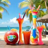 Gobelets en plastique de 12oz à 100oz au design amusant pour boissons glacées, idéaux pour les fêtes estivales en extérieur