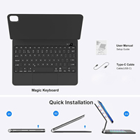 Clavier Magique Magnétique Multitouch Slim Scissor Key avec Trackpad pour iPad A16 11 pouces 11e/10e Génération, Disposition Personnalisée