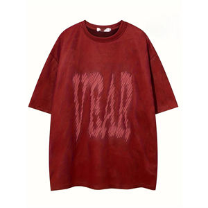 T-shirt classique personnalisé en coton uni, t-shirt oversize, t-shirt lourd, impression en relief 3D en mousse, logo, t-shirt pour homme - Product Image 1