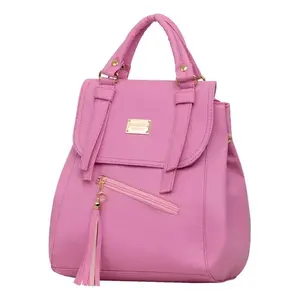 Sac à dos en néoprène rose pour femme Fana, 15 L, fermeture éclair, mode estivale, usage quotidien, poignée de transport, forme carrée - Product Image 4