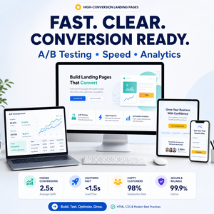 Design di Landing Page ad Alta Conversione con HTML CSS e Test A/<span class=keywords><strong>B</strong></span> per Campagne di Generazione Clienti e Marketing per la Crescita Aziendale - Product Image 5