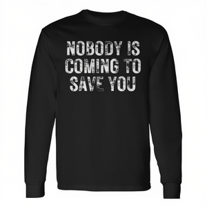 Nadie te va a salvar, camiseta de manga larga, ropa de gimnasio motivacional - Product Image 2