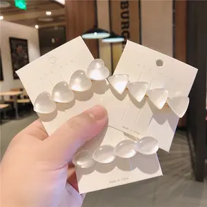 Épingle à cheveux en pierre d'oeil de chat, amour coréen Ins Super fée épingle à cheveux sirène dame frange Clips latéraux coiffure fille Clips à cheveux - Product Image 1