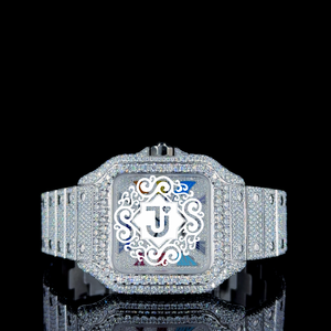 Montre de luxe en acier inoxydable à boîtier carré 41MM, entièrement sertie de cristaux, mouvement mécanique ETA, résistante à l'eau JXS21 - Grande Vente - Product Image 1