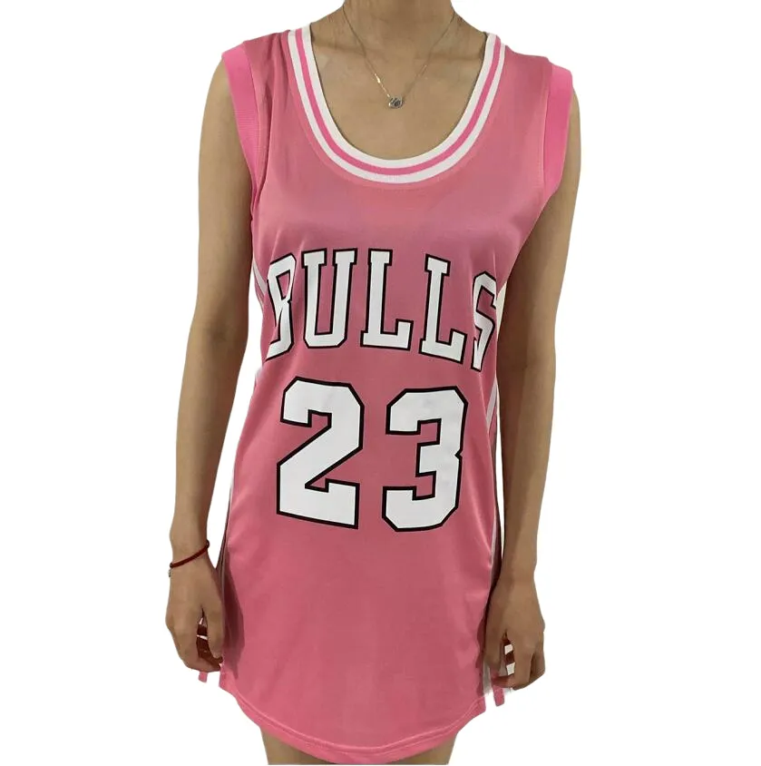 Latest design factory direct selling high quality Pink Red White fashion women Chicago basketball #23 Michael J. jersey/Dresse