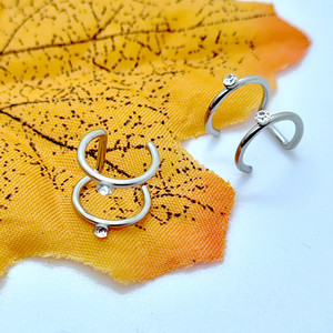 Venta al por Mayor de Clips para Orejas en Forma de C, Tachuelas y Anillos de Acero Inoxidable Electrochapado para Hombres y Mujeres, <span class=keywords><strong>Suita</strong></span> - Product Image 6