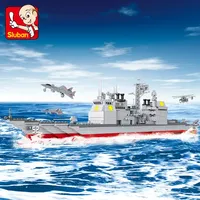 Sluban M38-B0389 Modèle de croiseur militaire, Jouets de construction de navires de bataille, Collection de blocs de construction