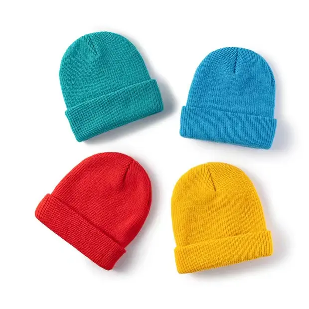 Mode weibliche Winter Strick mütze einfarbige Gehörschutz Wolle Hut Set Logo Winter mütze