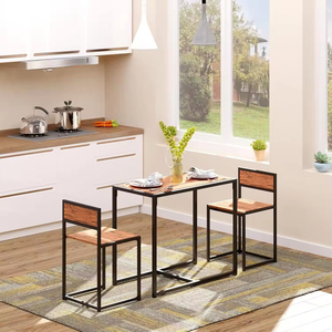 Juego de Sillas de Comedor Industriales de Metal Personalizables al por Mayor <span class=keywords><strong>para</strong></span> Espacios Pequeños, Comedor, Desayunador, Color Marrón Rústico - Product Image 6