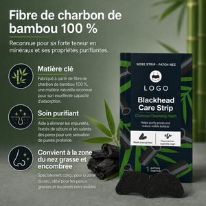 Tiras Nasales de Carbón de Bambú Natural para el Cuidado de la Piel, Control de Grasa, Eliminación de Puntos Negros, Venta Directa de Fábrica - Product Image 3