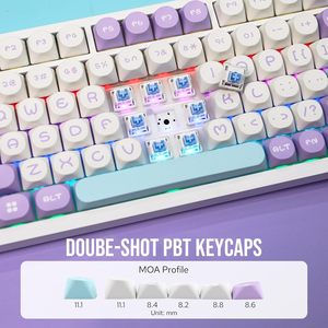 Nhà Máy Bán Buôn Ajazz Ak820 Pro 75% GGasket Gắn <span class=keywords><strong>Bluetooth</strong></span> 5.1/2.4G Không Dây & Loại C Có Dây Bàn Phím Cơ Khí - Product Image 5