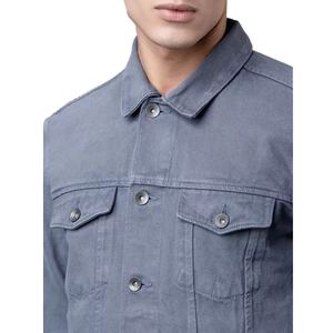 Chaqueta vaquera de diseño personalizado para hombre BD elegante informal temporada de invierno cuello vuelto Sim Fit Chaqueta de punto transpirable con relleno de algodón - Product Image 3