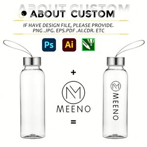 Promotional Custom Glass With Logo Portable Coffee Cup Stainless Steel Aluminum <b>Cover</b> Transparent Water Bottle - Product Image 3