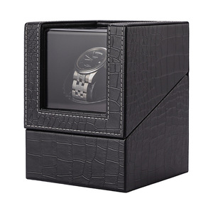 High quality PU leather single automatic vibrator watch winding box watch winder luxury
