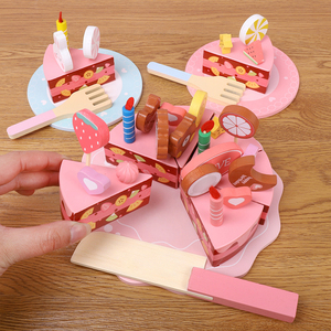 Jeu <span class=keywords><strong>de</strong></span> blocs en bois pour enfants : cuisine éducative, <span class=keywords><strong>gâteau</strong></span> d'anniversaire à découper avec bougies, aliments <span class=keywords><strong>de</strong></span> jeu d'imitation pour tout-petits - Product Image 3