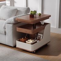 Table console mobile moderne pour petits appartements, pliable, mobilier de salon, plateau en bambou, chariot de service relevable en bois, table d'appoint domestique