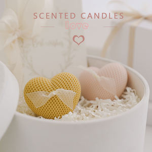 شموع عيد الحب الرومانسية على شكل قلب محبوك - Product Image 1