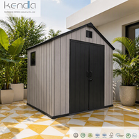 Abri de jardin extérieur en résine KENDA 6x8 pieds, sans entretien, garantie 10 ans, résistant aux typhons, pour cour arrière