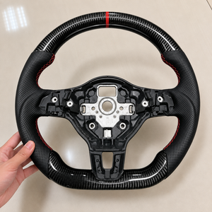 Volante Deportivo de Fibra de Carbono con Luces LED, Modelo Actualizado, para Volkswagen VW Golf MK5 MK6 MK7 7.5 <span class=keywords><strong>GTI</strong></span> GTD R Polo <span class=keywords><strong>GTI</strong></span> CC Passat Tiguan - Product Image 4