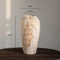 Vase de table rustique style Wabi-Sabi, ornement en céramique vintage, arrangement floral, vase décoratif pour la maison