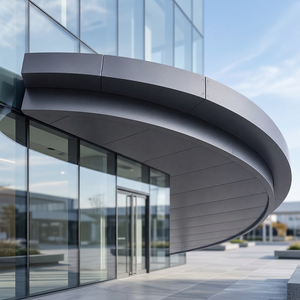Panneaux de mur rideau incurvés contemporains à surface miroir, solution écologique pour l'extérieur des bâtiments - Product Image 1