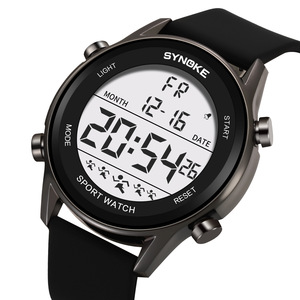 นาฬิกาสปอร์ตดิจิตอลสำหรับผู้ชาย SYNOKE พร้อมไฟ LED แสดงผลด้านหลัง ตัวเรือนโลหะผสม กันน้ำ 5BAR สายซิลิโคน สำหรับนักเรียน - Product Image 1