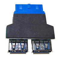 Adaptador de Conversión de 20 Pines a 2 USB 3.0 Hembra para Placa Base de PC, Extensor USB 3.0 de 20 Pines, Últimos Accesorios para Computadora
