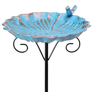 Bain d'oiseaux et mangeoire en métal de luxe, résistant aux intempéries, installation facile, montage au sol, design moderne pour la décoration de jardin extérieur - Product Image 4