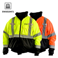 Veste de travail réfléchissante haute visibilité pour hommes, veste de travail lourde pour la construction, logo personnalisé orange et vert, hiver