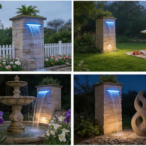 Lámpara de Pared LED con Efecto Cascada, Control Remoto Inteligente RGB para Interiores y Exteriores, Fuente, Entrada, Piscina, Luces Decorativas para Agua - Product Image 3
