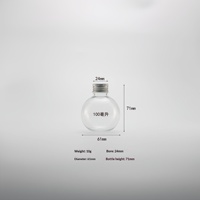 Bouteille ronde en plastique PET transparente de 50 ml, 100 ml, 200 ml, 280 ml avec bouchon doré, couvercle argenté, forme de bulbe, bouteille de décoration de Noël