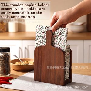Portarrollos de madera con forma de tabla de cortar, organizador de escritorio, diseño moderno para mesa de comedor, dispensador de papel - Product Image 4
