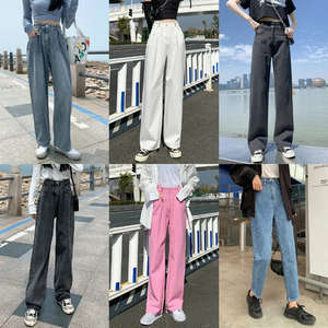 2025 vente chaude été décontracté XL <span class=keywords><strong>taille</strong></span> femmes jean respirant conception motif uni teint lavable fabrication expédié - Product Image 5