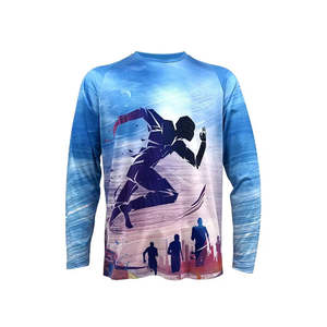Camiseta Deportiva para Hombre con Impresión Completa, Personalizada para Maratón, Poliéster, Sublimación Completa, Impresión 3D, Manga Larga - Product Image 1