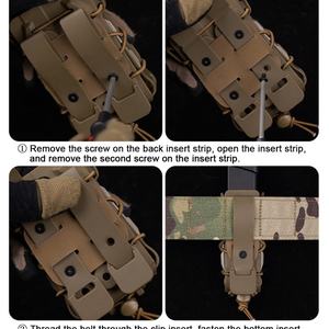 Sac de chargeur individuel Sinairsoft 9MM, tactique, en nylon et polyester imperméable, compatible MOLLE, pour activités de plein air - Product Image 4