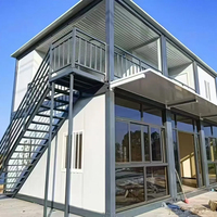 Maison conteneur pliable en structure acier à panneaux sandwich, deux pièces, kit modulaire préfabriqué avec salle de bain, résistant aux tremblements de terre