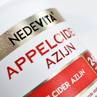 Impression d'étiquettes d'emballage en papier mat, autocollants métalliques imperméables pour les étiquettes de bouteilles de compléments vitaminiques